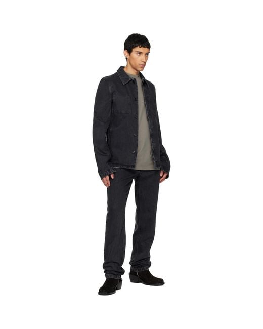 Rier Black Faded Denim Jacket for men