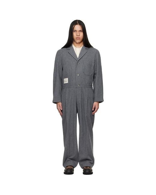 Song For The Mute Gray Birkenstock Edition 'The Collector' Tailored Jumpsuit for men