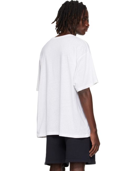 メンズ Acne ホワイト ロゴ Tシャツ White