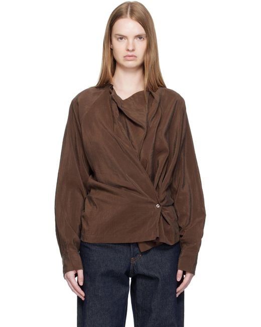Lemaire Brown Twisted Blouse