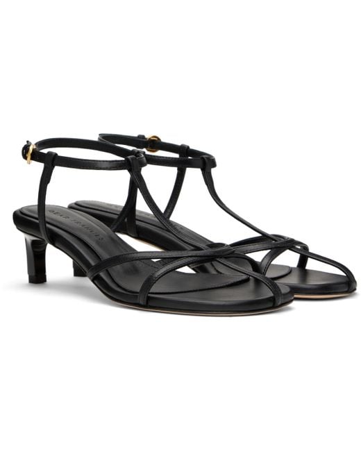 Dear Frances Black Tee Heeled Sandals