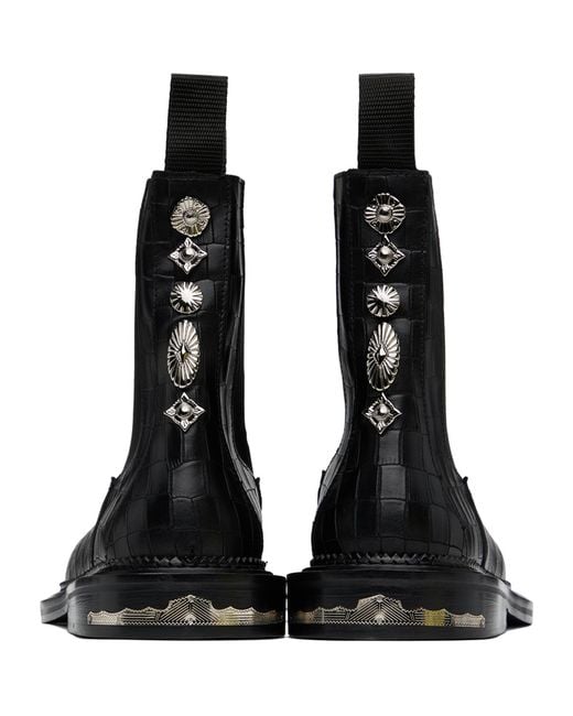 Toga Virilis Black Side Gore Chelsea Boots for men