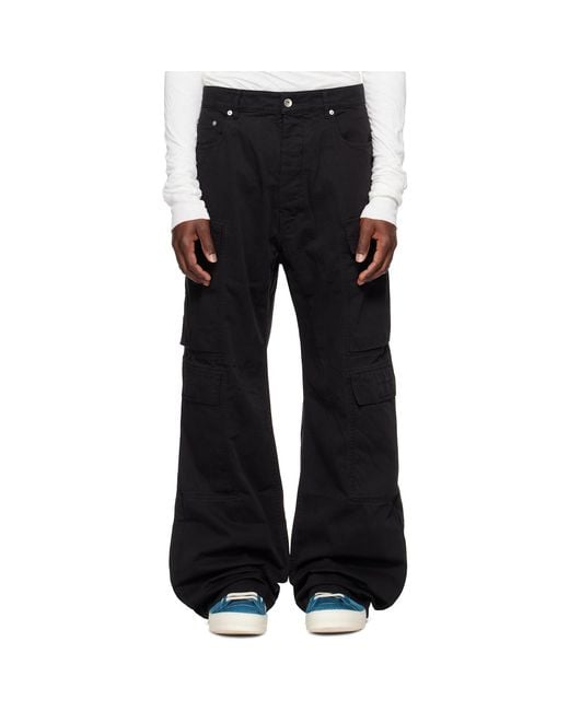 Rick Owens Black Tower Double Cargo Jeans for men
