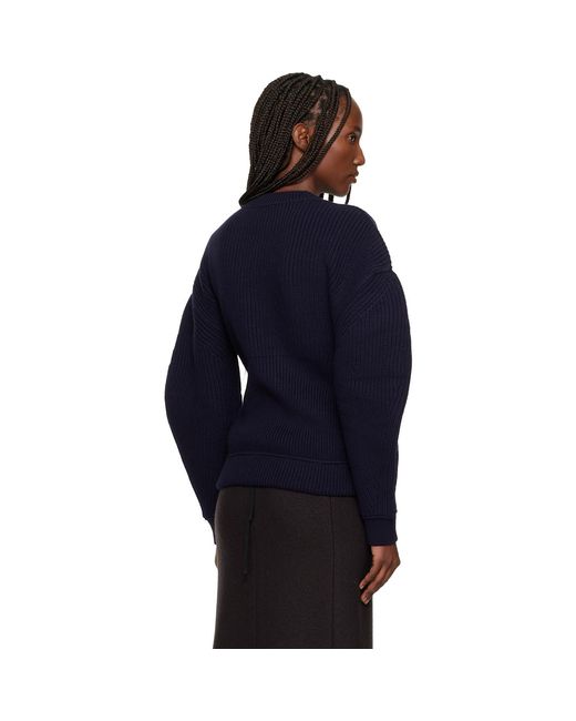 Lanvin Blue Wool Ribbed Sweater