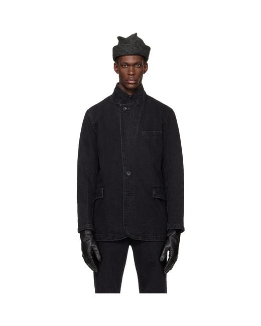 Sir Black Washed Denim Jacket for men