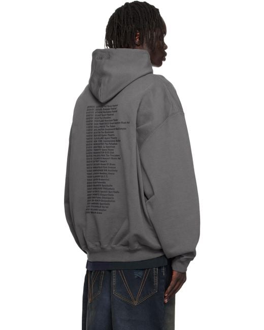 Pull À Capuche Surdimensionné Gris À Texte À Effet Dégoulinant Vetements pour homme en coloris Gray