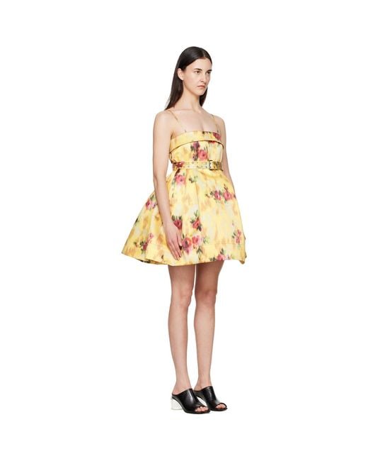 Ganni Natural Printed Satin Minidress