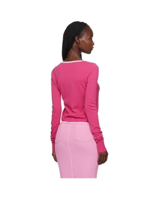 Moschino Pink Self-tie Cardigan