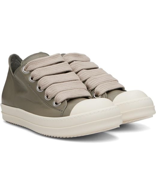 Rick Owens Gray Taupe Tower Jumbolace Low Sneaks Sneakers for men