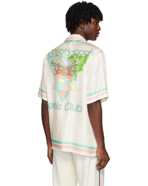 メンズ Casablanca ホワイト Tennis Club Icon シャツ White
