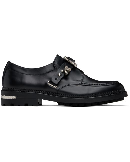Toga Virilis Black Ssense Exclusive Hard Leather Monkstraps for men