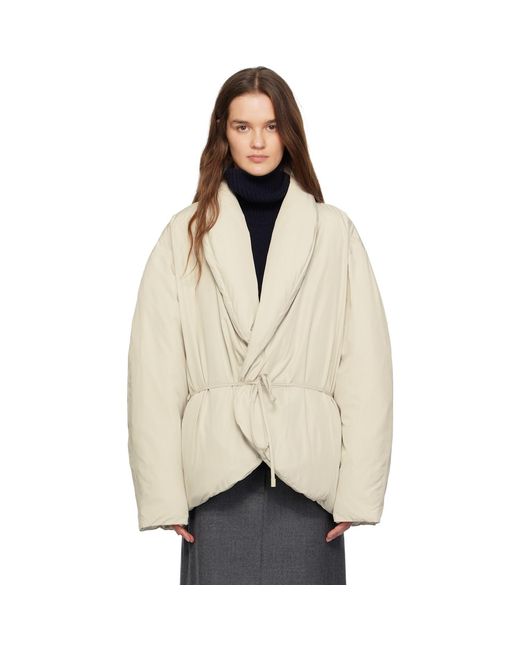 LE17SEPTEMBRE Natural Off- Shawl Collar Goose Down Jacket