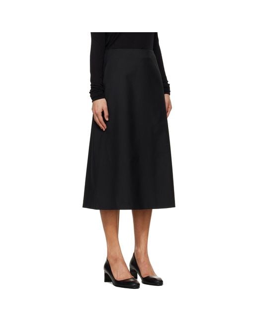 TONYWACK Black Wool Midi Skirt