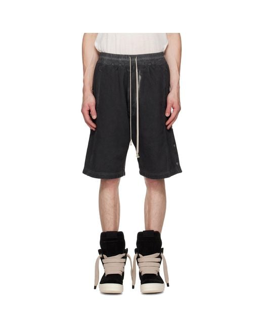 Rick Owens Black Tower Pusher Shorts for men