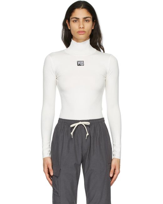 T By Alexander Wang White Turtleneck Bodycon Top