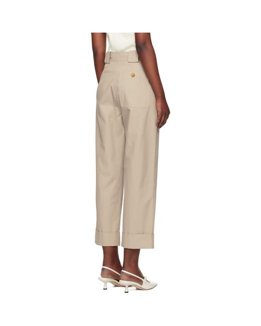 Max Mara Natural Taupe Palio Trousers