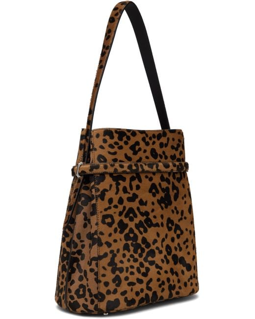 Totême  Brown Tan Belted Pony Hair Bucket Bag