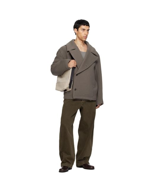 Lemaire Gray Small Belted Tote for men