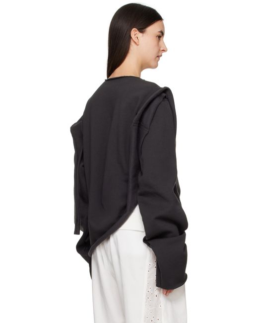 OTTOLINGER Drape Crewneck Sweatshirt in Black | Lyst