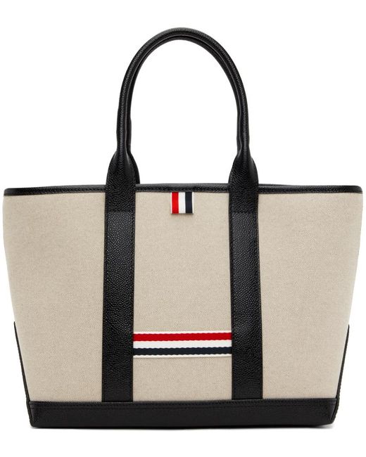 Thom Browne Black Off-white Small Tool Tote for men