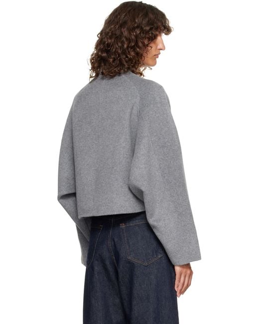 Loulou de Saison Gray Nyma Wool Drap Jacket