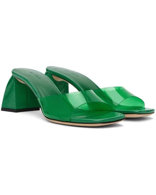 By Far Green Romy Heeled Sandals