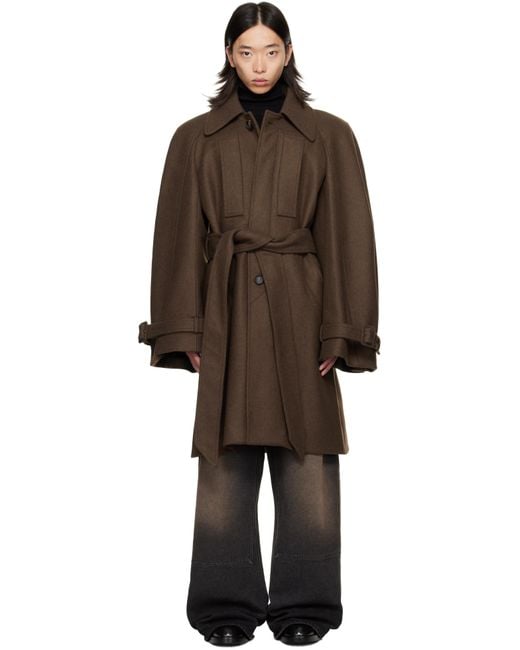 Egonlab Black Long Raglan Coat for men