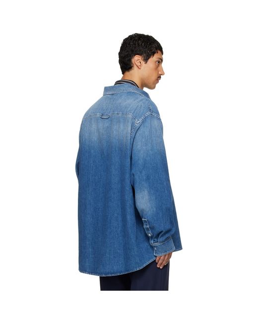 Marni Blue Faded Denim Shirt for men