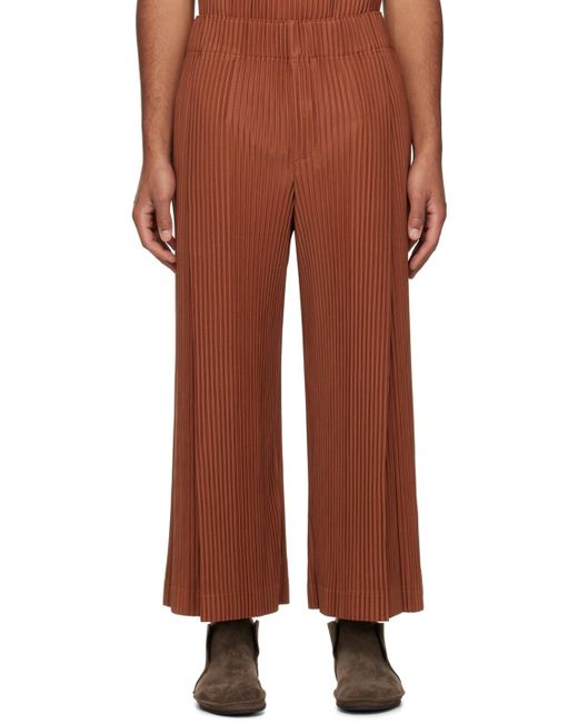 Homme Plissé Issey Miyake Brown Homme Plissé Issey Miyake Orange Monthly Color October Trousers for men