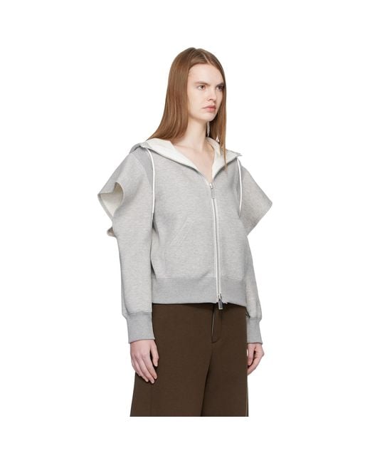 Sacai Gray Sponge Sweat Hoodie