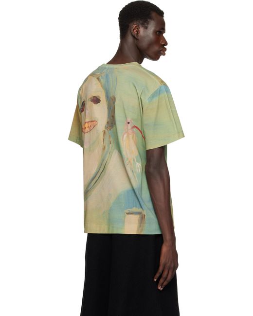 メンズ Simone Rocha グリーン Lady With A Bird Tシャツ Black