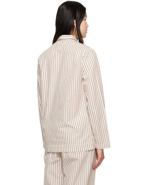 Tekla Natural Off- & Long Sleeve Pyjama Shirt