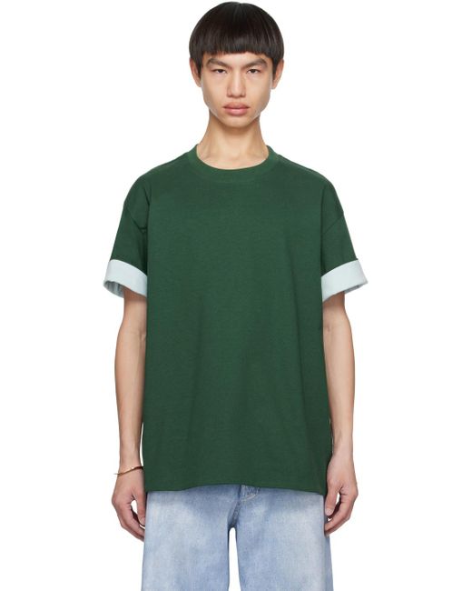 Bottega Veneta Green Double Layer T-shirt for men