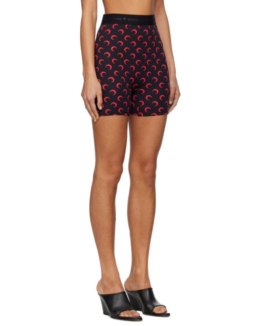 MARINE SERRE Blue Ssense Exclusive Moon Printed Jersey Biker Shorts