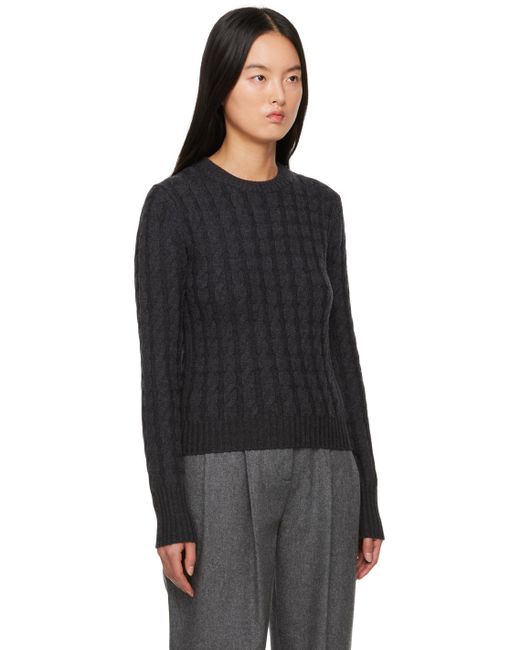Totême  Black Toteme Gray Cable Knit Sweater