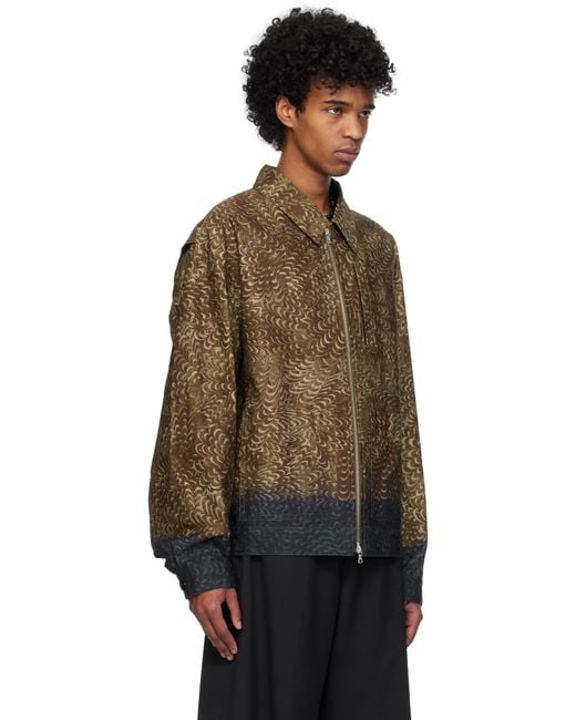メンズ Dries Van Noten ブラウン コットンドリル ジャケット Black