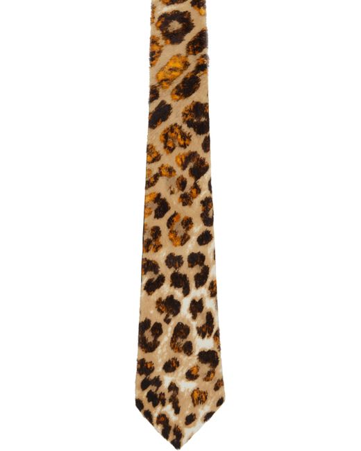 Bottega Veneta Black Printed Leather Tie for men