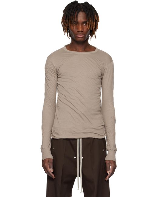メンズ Rick Owens トープ Hollywood Double Ls Tシャツ Black