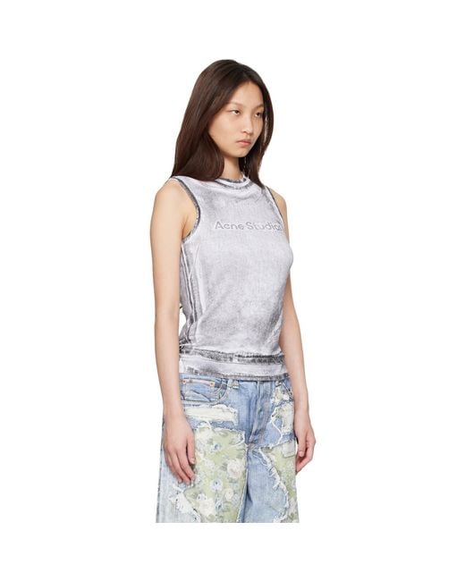 Acne Black Layered Logo Tank Top