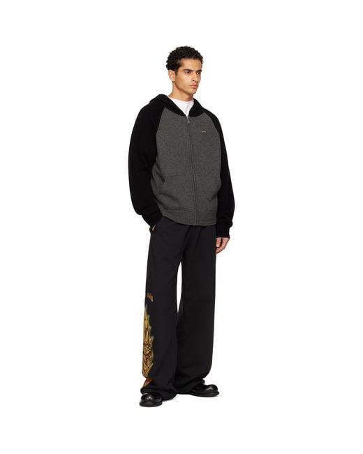 we11done Black Fire Sweatpants for men