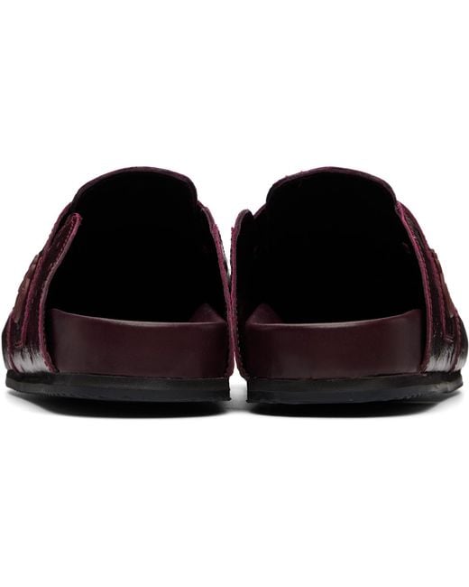 Casablanca Black Burgundy Outdoor Mule Loafers for men