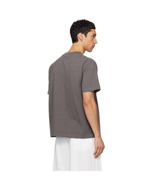 Courreges Gray Twisted Logo T-Shirt for men
