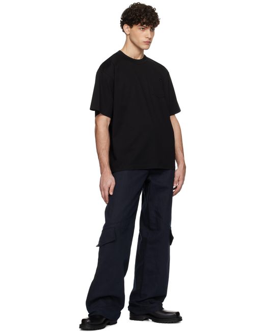 メンズ Sacai ブラック S コットンジャージ Tシャツ Black