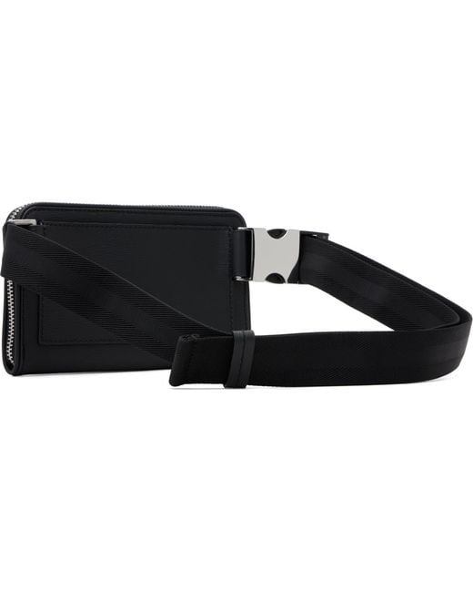 Boss Black Saffiano Leather Messenger Bag for men
