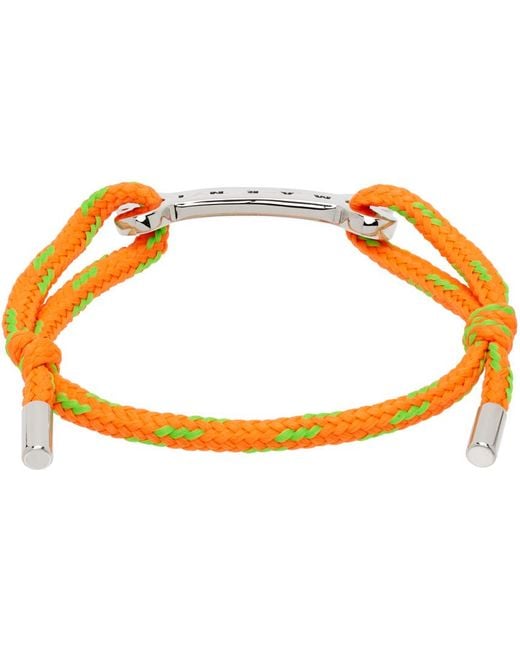 Marni Black Orange Cord Bracelet for men