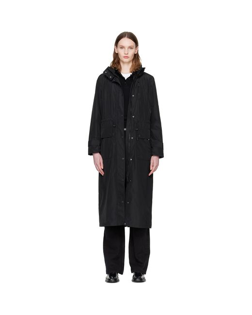Mackage Black Magdelena Maxi-Length Raincoat