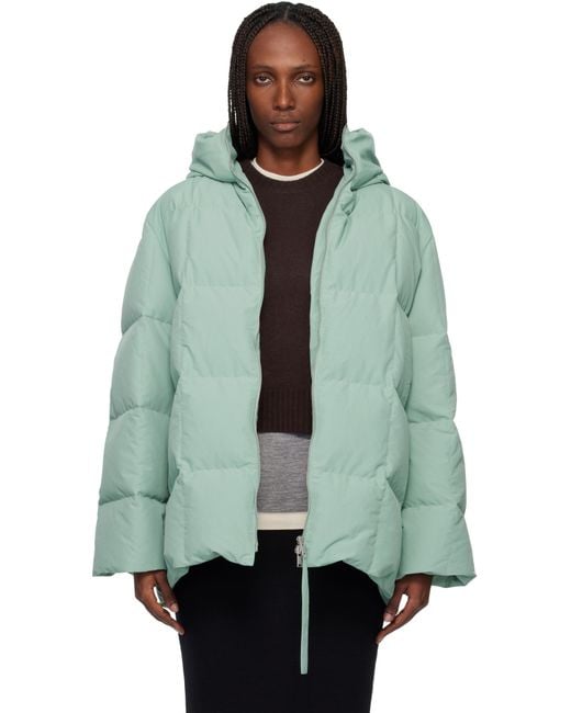 Jil Sander レディース グリーン キルティング ダウンジャケット 