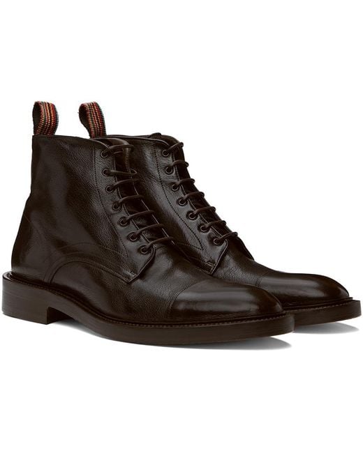 Paul Smith Black Leather Newland Boots for men