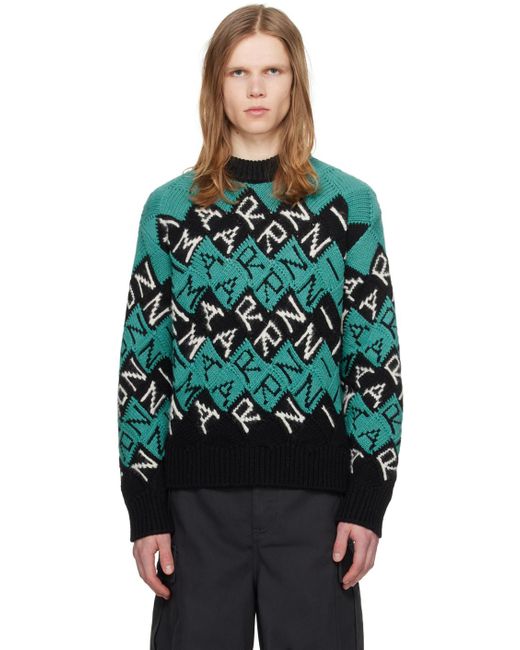 Marni Black Jacquard Sweater for men