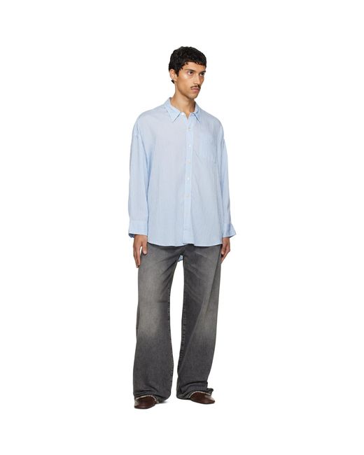 R13 Blue Drop Neck Shirt for men